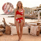 🌊50% kedvezmény👙Női virágmintás, magas derekú bikini szett