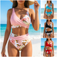 🌊50% kedvezmény👙Női virágmintás, magas derekú bikini szett
