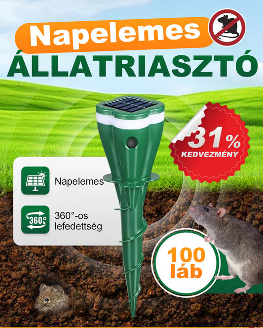 🌞 Napenergiával működő ultrahangos riasztó