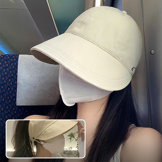 🌞 Széles karimájú félkupak napkalap maszkakasztóval 🧢