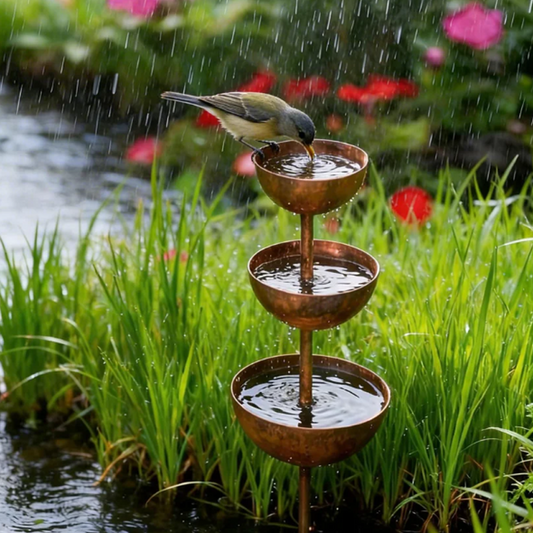 🐦 Fém Madáretető 3 Szinttel – Itatóval 💧
