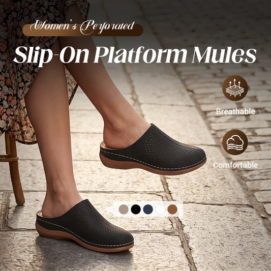 👟Női perforált, csúszós talpú platform papucs