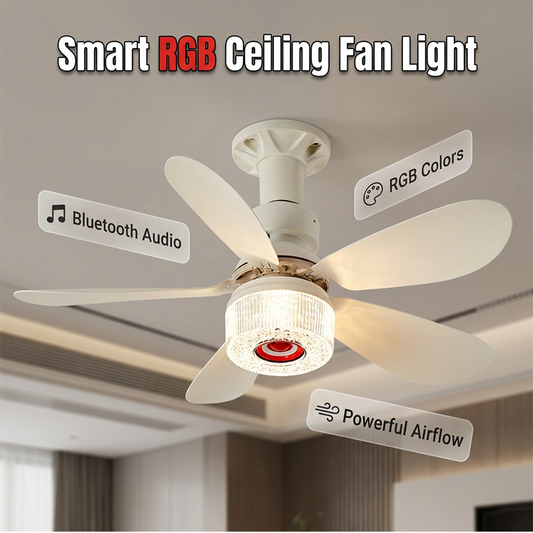 🔥 3 az 1-ben mennyezeti ventilátor lámpa (beépített Bluetooth hangszóróval) – távirányítós és okosvezérlésű💡✅