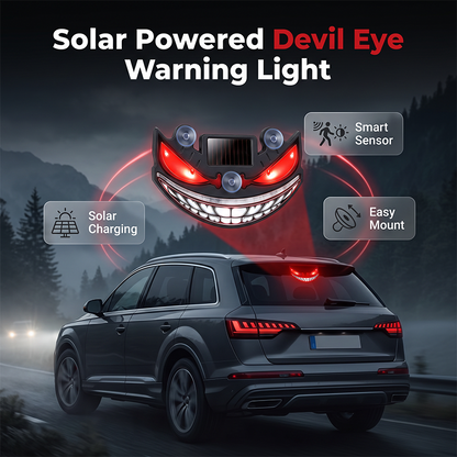 🚗 Napelemes ördögszem LED autó figyelmeztető fény  😈