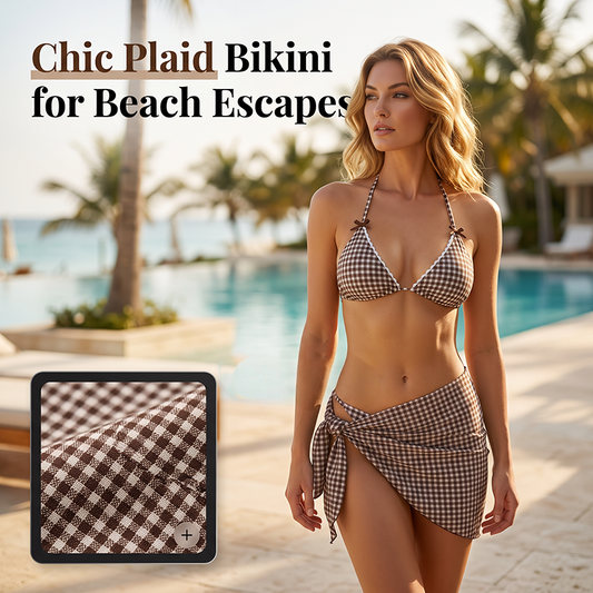 👙Női háromrészes, nyakpántos bikini szett