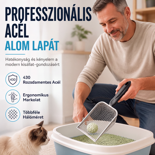 🐱 1+1 INGYEN🧼Finom hálós fém macskaalomlapát