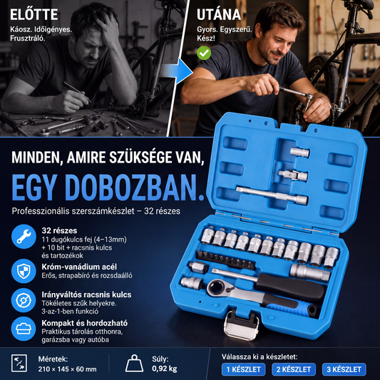 🔧 50% kedvezmény🛠️ 29 darabos alapvető racsnis csavarkulcs-készlet