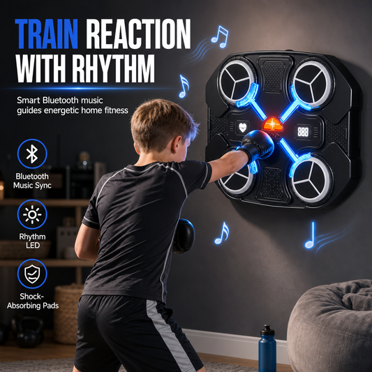 🥊Elektronikus zenés bokszcélpont gyerekeknek 🎵 ritmus- és reakciófejlesztő edzés otthoni fitneszhez és stresszlevezetéshez