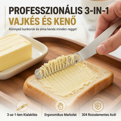 🧇1+1 ingyen🔪3 az 1-ben professzionális 304 rozsdamentes acél vaj- és kenőkés