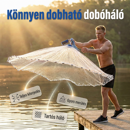🎣 Easy-Throw dobóháló-Alapvető horgászfelszerelés mindenféle víztípushoz 🌊