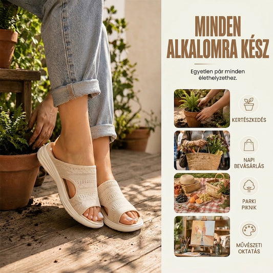 👠Női, lélegző kötött anyagból készült platform szandál ☁️